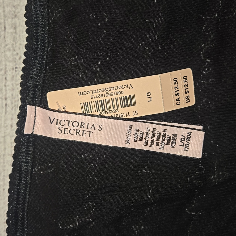 Victoria's Secret Bikini Panties Set Black/Pink Size L NWT - Picture 4 of 9